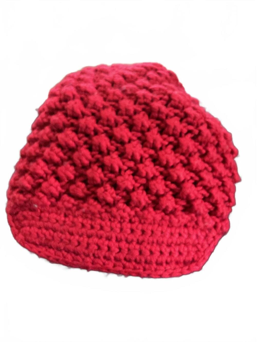 Banana Republic Hand-Crocheted Red Wool Blend Newsboy Hat